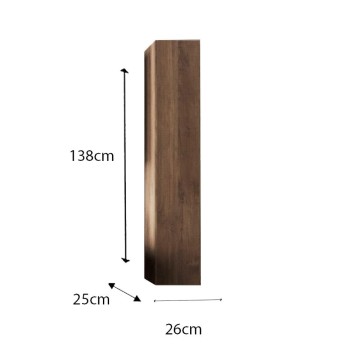 Jupiter1 26x25x138H hrast mercure stenski kopalniški stolpec