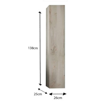 Basic1 beli bor Stenski viseči kopalniški stolpec 25x26x138H