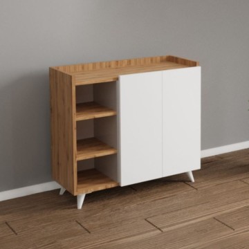 Alary hrastova in bela kredenca z 2 vrati in odprtimi predali 90x35x82H