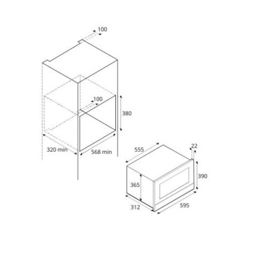 Forno microonde da incasso Bertazzoni F383MODMWSGNE 22 litri nero