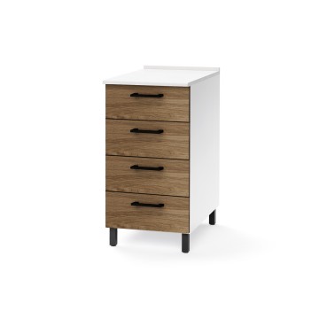 Komoda s 4 predali 40x50x85H naravna barva oreha