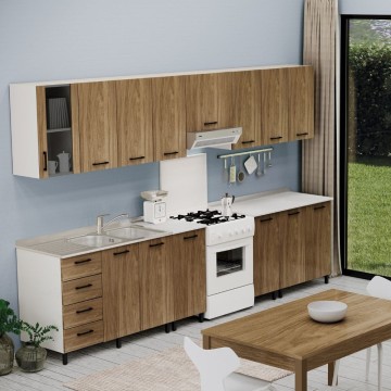 Umivalnik 2 vratca 80x50x85H BREZ UMIVALNIKA naravna barva oreha