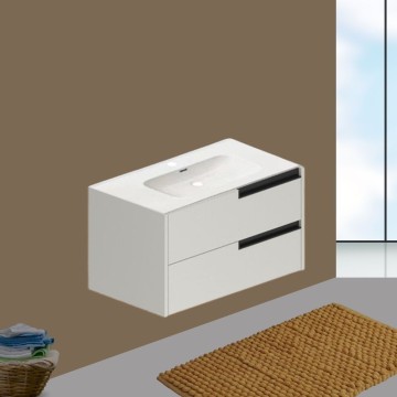 Modularna stenska kopalniška omarica kašmirske barve s predali 80x45x50H