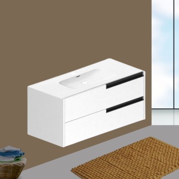 Modularna mat bela stenska kopalniška omarica s predali 100x45x50H