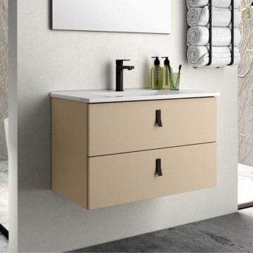 Stenska kopalniška omarica cappuccino barve 2 predala Invicta 60x45x48H