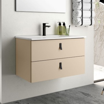 Stenska kopalniška omarica barva cappuccino 2 predala Invicta 80x45x48H