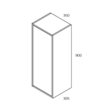 Push 35x30,5x90H stenska kopalniška omarica hrastove barve