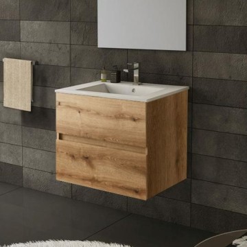 Stenska kopalniška omarica Sevilla hrast 60x44,6x52H: eleganca in praktičnost za sodobno kopalnico