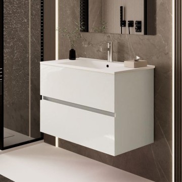 Bela stenska kopalniška omarica Sevilla 100x44,6x52H: eleganca in praktičnost za sodobno kopalnico