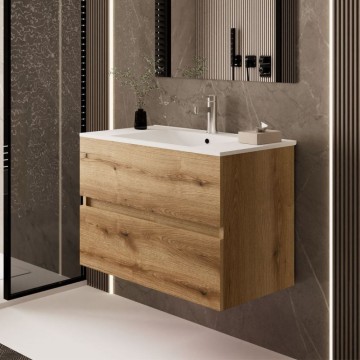 Stenska kopalniška omarica iz hrastovega lesa Sevilla 100x44,6x52H: eleganca in praktičnost za sodobno kopalnico