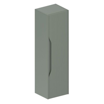 Stenski kopalniški stolpič Soho v mat zeleni barvi z rebrastim učinkom 35x30x120H