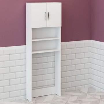 Omara za pralni stroj 60x180 cm z vrati in policami barva bela