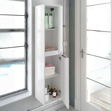 Bolton Gloss White Lacquered Suspended Bath Column 35x30.5x150H