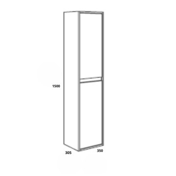 Bolton Gloss White Lacquered Suspended Bath Column 35x30.5x150H