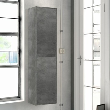Stenski viseči kopalniški stolpič Bolton cementne barve 35x30,5x150H