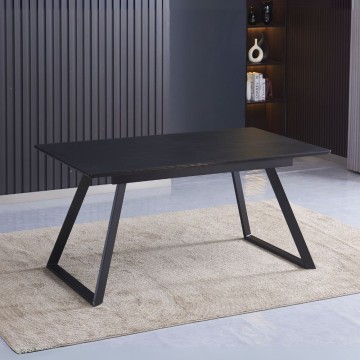 Črna raztegljiva miza Shelton 160x90x76H: slog, funkcionalnost in trdnost