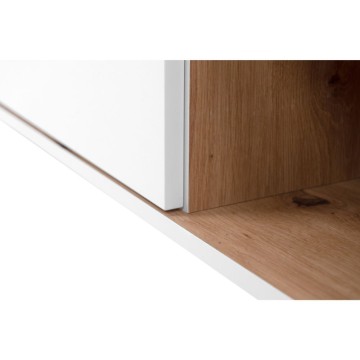 Bivak 2 vrati in 2 predala bele barve s hrastovim vrhom Linz01B 120x38x85H