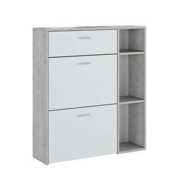 Takimi cementno-bela omara za čevlje z 2 vratci in predalom 90x26x101,5H
