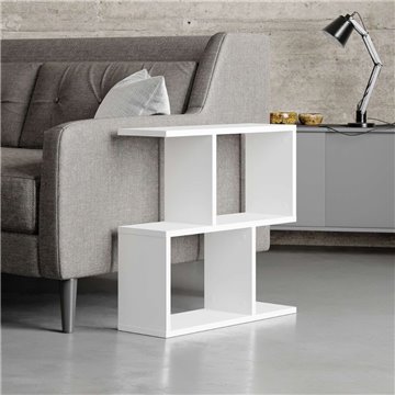 Homemania bela mizica za kavo 60x19,5x60H - Sodoben dizajn in vsestranskost v enem kosu pohištva