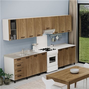Komoda s 4 predali naravna barva oreha 40x50x85H cm