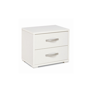 Nočna omarica z 2 predaloma beli pepel 52x36x43H cm