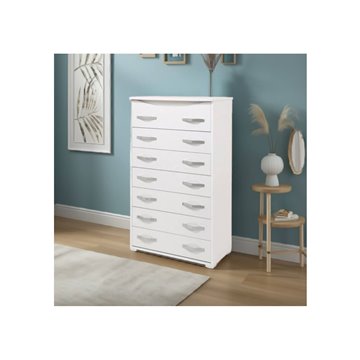 Komoda s 7 predali beli pepel 76x41x127H cm - Maxi komoda