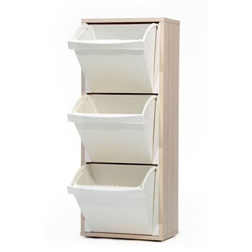 Omara za odpadke Helena elm 40x25x102H - Eleganca in funkcionalnost za ločeno zbiranje