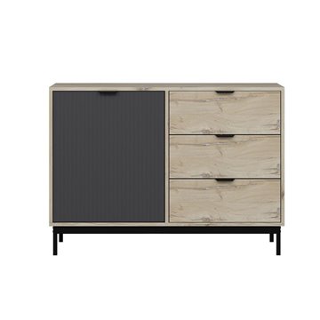 Esta svetel hrast in antracit z rebrastim učinkom 120x45x90H