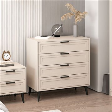 Prime Komoda s 4 predali v kašmirski barvi 90x45x90H - Stil in funkcionalnost za vsak prostor