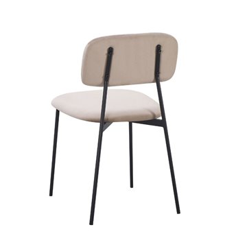 Stol Shen iz žameta taupe in črnih kovinskih nog 44x49x78H