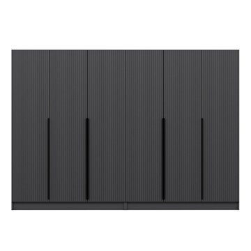 Garderobna omara Kale 6 vrat na tečajih antracitni učinek 270x52x210H - Eleganca in zmogljivost