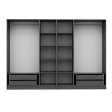 Garderobna omara Kale 6 vrat na tečajih antracitni učinek 270x52x210H - Eleganca in zmogljivost