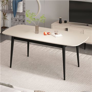 Raztegljiva miza Prime s kašmirskim vrhom in črnimi nogami 160x90x77H