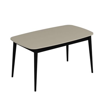 Raztegljiva miza Prime s kašmirskim vrhom in črnimi nogami 160x90x77H