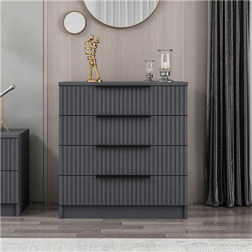 Komoda Kale s 4 predali z antracitnim učinkom 72x42x77H