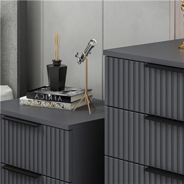 Komoda Kale s 4 predali z antracitnim učinkom 72x42x77H