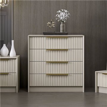 Kale kašmirska komoda s 4 vgradnimi predali z rebrastim učinkom 72x42x77H