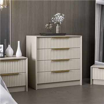 Kale kašmirska komoda s 4 vgradnimi predali z rebrastim učinkom 72x42x77H