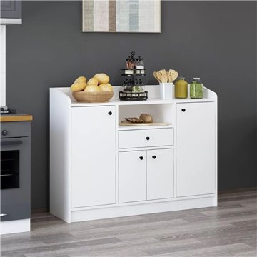 Arina bela večnamenska omara s 4 vrati in predalom 120x35x90H