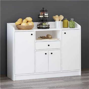Arina bela večnamenska omara s 4 vrati in predalom 120x35x90H