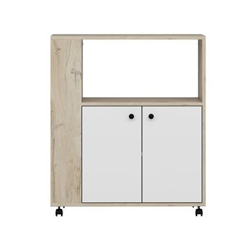 Elegantna in funkcionalna večnamenska omara hrast in bela Monni 82x45x95H - Naročanje in oblikovanje