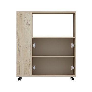Elegantna in funkcionalna večnamenska omara hrast in bela Monni 82x45x95H - Naročanje in oblikovanje