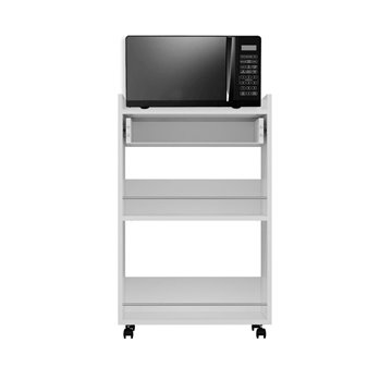 Beli kuhinjski voziček Liana s predali in odprtimi predali 60x45x95H