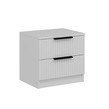 Bela nočna omarica Kale z dvema predaloma 50x40x47H