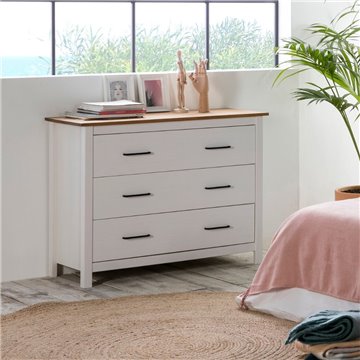 Komoda Miranda iz masivnega belega lesa in bora 100x40x80H - Eleganten in robusten slog