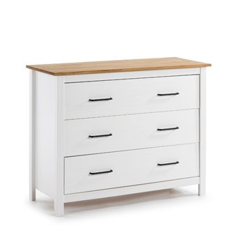Komoda Miranda iz masivnega belega lesa in bora 100x40x80H - Eleganten in robusten slog
