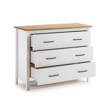 Komoda Miranda iz masivnega belega lesa in bora 100x40x80H - Eleganten in robusten slog