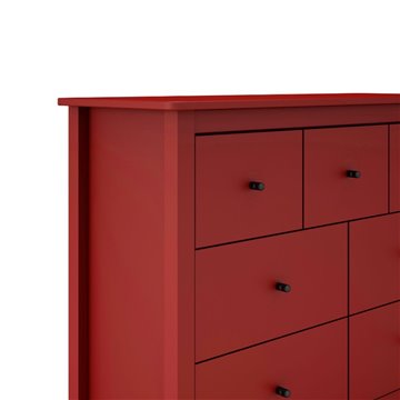 Komoda Misti iz masivnega bordo lesa 110x40x820H - 7 predalov, oblikovanje in organizacija