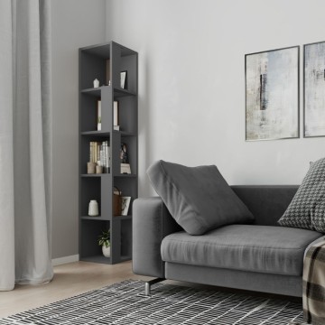 Kotična knjižna omara Anthracite top 5 polic 31,4x31,4x158,9