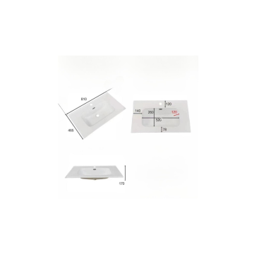 Stenska kopalniška omarica mat modra 80 cm s predali - Gaper